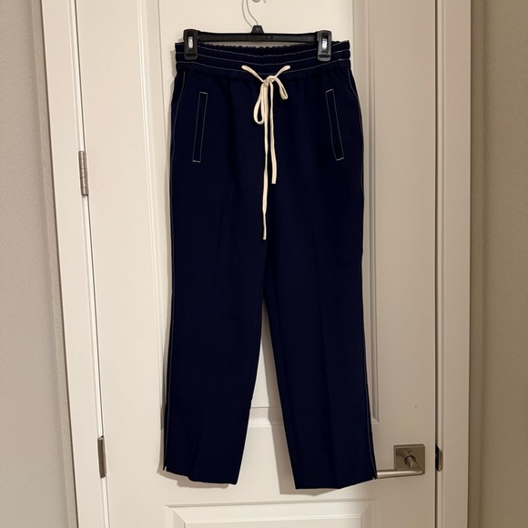 J. Crew Drapey Drawstring Pants Navy Blue Size S - Picture 2 of 8
